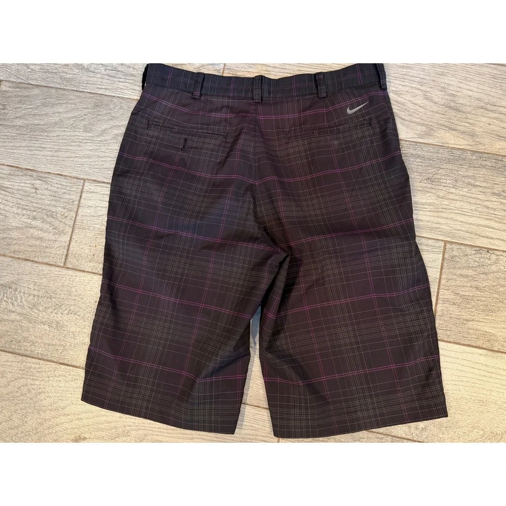 Nike Golf Plaid Shorts 32 Mens Performance 360203 Stretch Chino Long Length